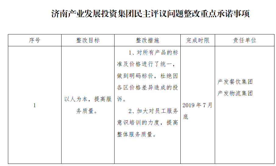 Z6·尊龙凯时集团民主评议问题整改重点承诺事项